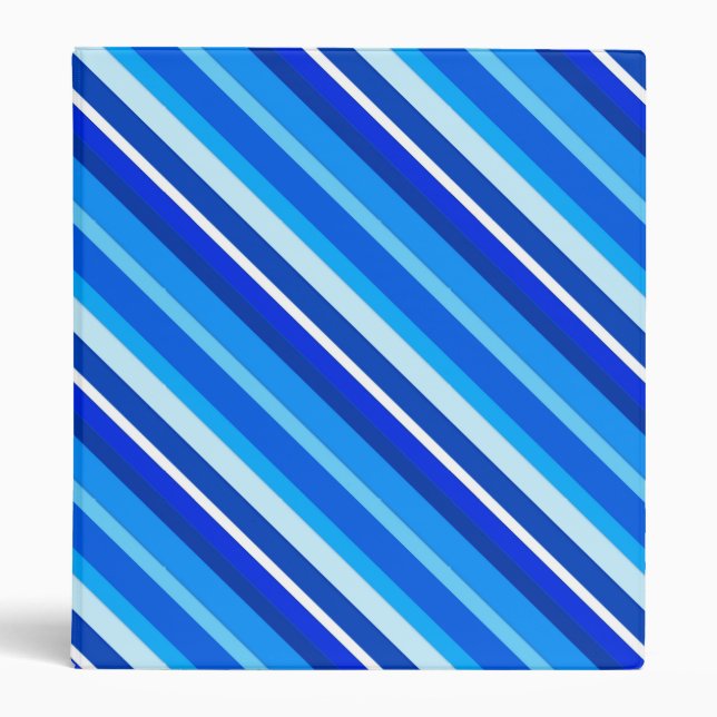 Layered candy stripes - cobalt and pale blue binder (Front)