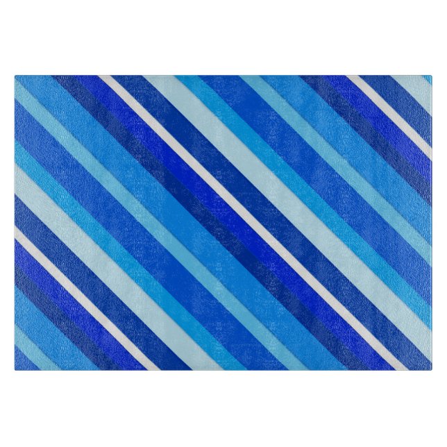 Layered candy stripes - cobalt and pale blue cutting board (Front)