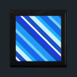 Layered candy stripes - cobalt and pale blue gift box<br><div class="desc">Layered,  3-d look,  diagonal stripes in multiple shades of blue,  from pale sky blue to deep cobalt,  accented with white</div>