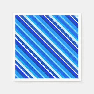 Layered candy stripes - cobalt and pale blue napkin