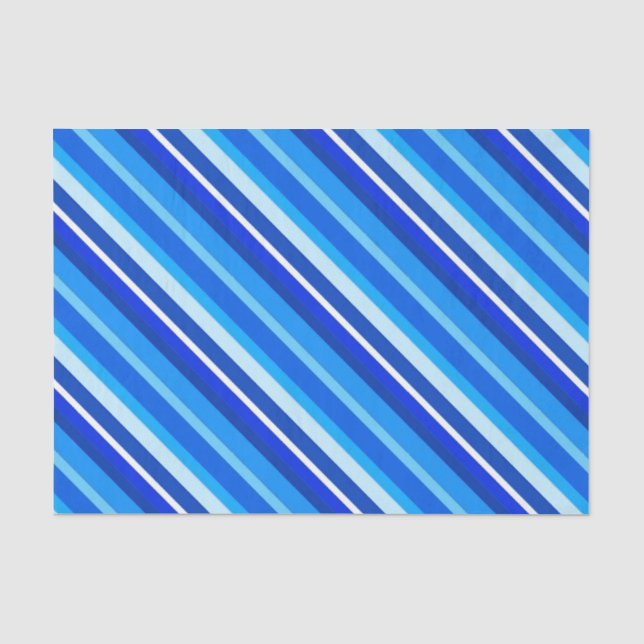 Layered candy stripes - cobalt and pale blue tissue paper (Front)