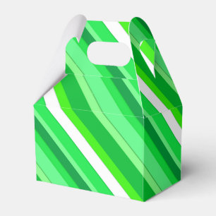 Layered candy stripes - emerald green and white favor box