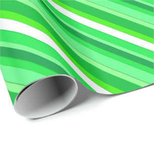 Layered candy stripes - emerald green and white wrapping paper