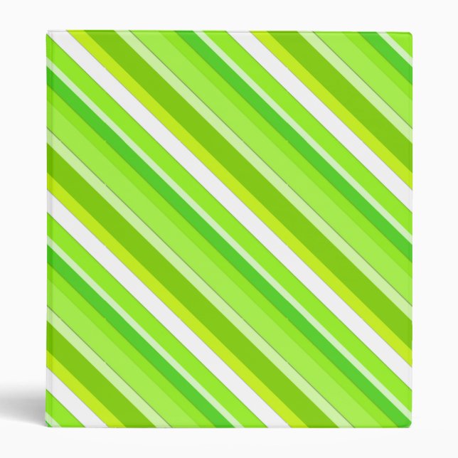 Layered candy stripes - lime green and white binder (Front)