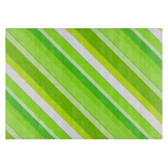 Layered candy stripes - lime green and white cutting board (Front)