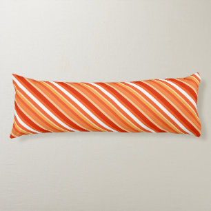 Layered candy stripes - orange and white body pillow