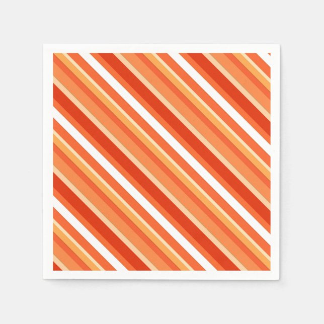 Layered candy stripes - orange and white napkin (Front)