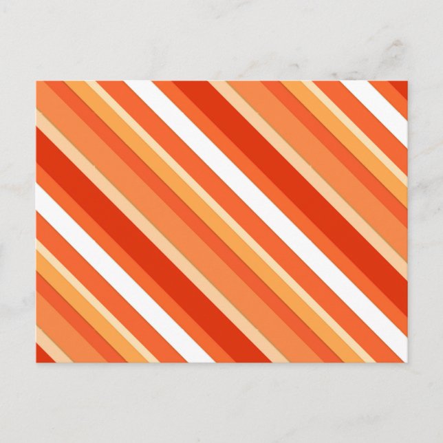 Layered candy stripes - orange and white postcard (Front)