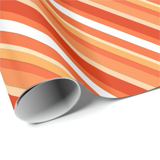 Layered candy stripes - orange and white wrapping paper (Roll Corner)