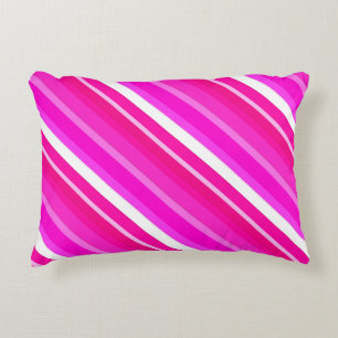 Layered candy stripes - pink and fuchsia accent pillow