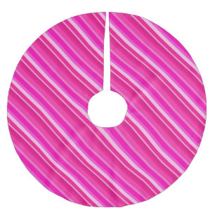 Layered candy stripes - pink and fuchsia brushed polyester tree skirt