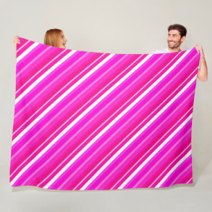 Layered candy stripes - pink and fuchsia fleece blanket