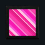 Layered candy stripes - pink and fuchsia gift box<br><div class="desc">Layered,  3-d look,  diagonal stripes in multiple shades of pale ice pink to deep fuchsia pink</div>