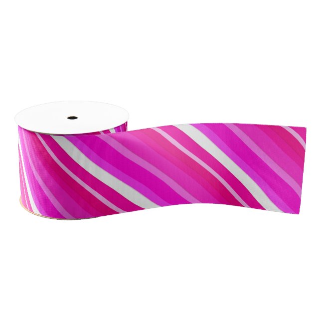 Layered candy stripes - pink and fuchsia grosgrain ribbon (Spool)