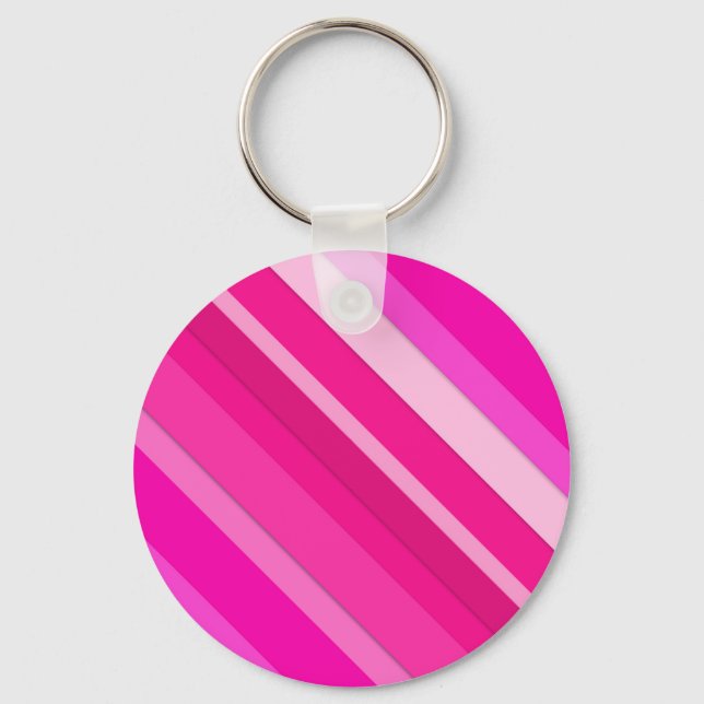 Layered candy stripes - pink and fuchsia keychain (Front)