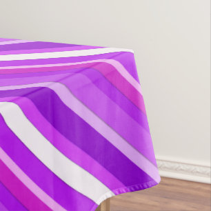 Layered candy stripes - purple and orchid tablecloth