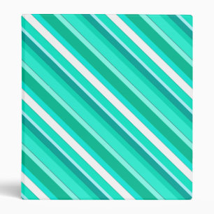 Layered candy stripes - turquoise and white binder