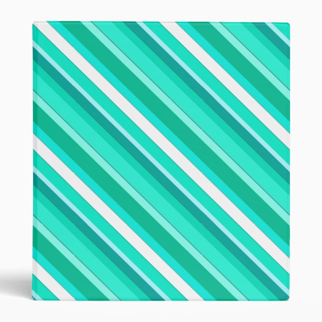Layered candy stripes - turquoise and white binder (Front)