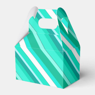 Layered candy stripes - turquoise and white favor box