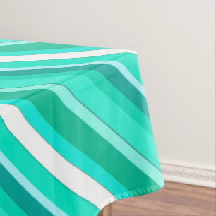 Layered candy stripes - turquoise and white tablecloth