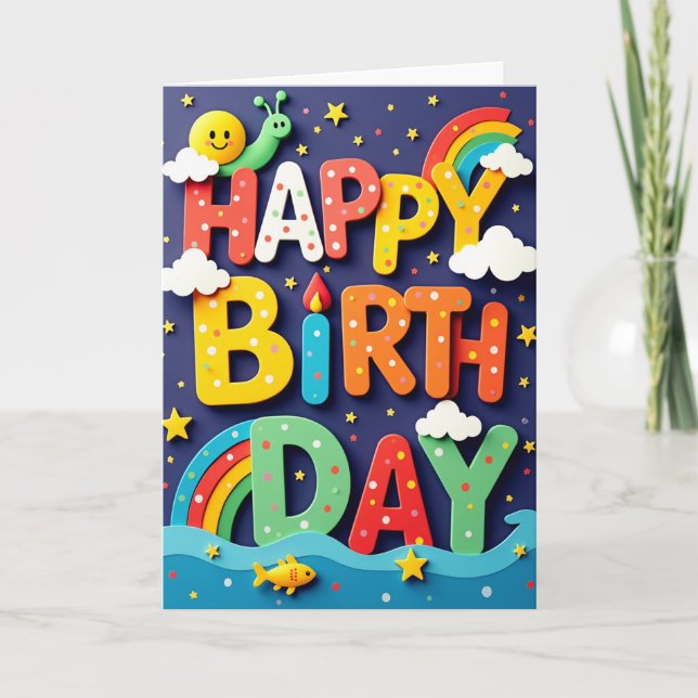 Layered Colours Birthday Card (Front)