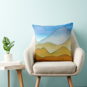 Layered Desert Mountains Throw Pillow