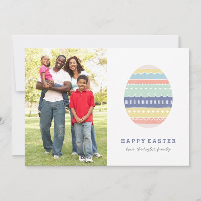 Layered Egg Easter Card - Indigo (Front)