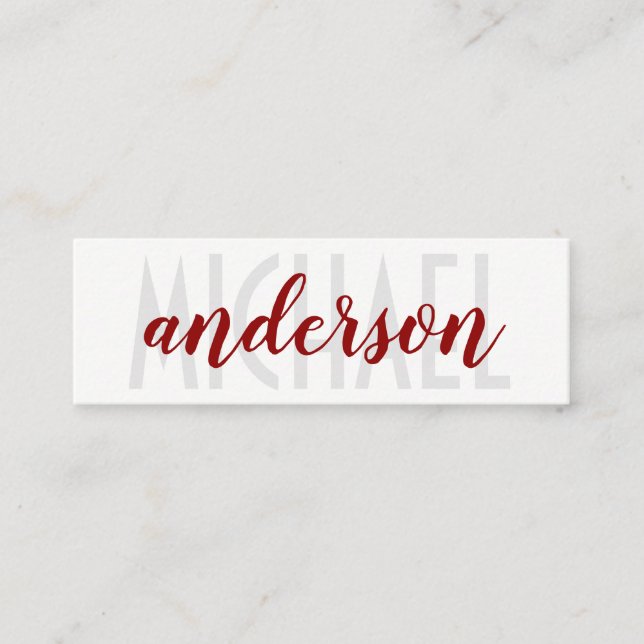 Layered Fonts | Cursive and Classic Mini Business Card (Front)