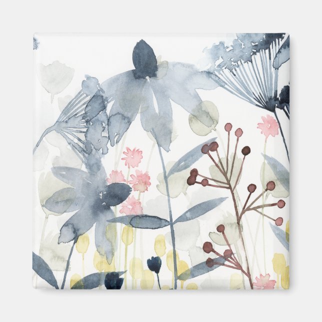 Layered Gardens - Watercolor Flowers Magnet (Front)