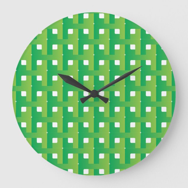 Layered Gradient Green Color  Large Clock (Front)