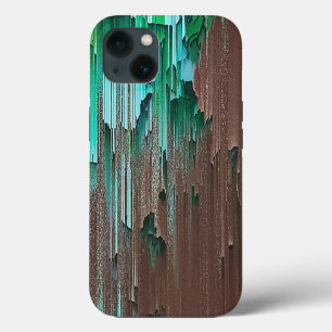 Layered Green and Brown Paint iPhone 13 Case
