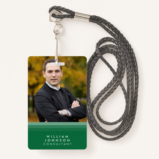 Layered Green and Purple Photo Badge (Front with Lanyard)