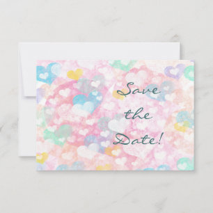 Layered Hearts Watercolor Wedding Save the Date
