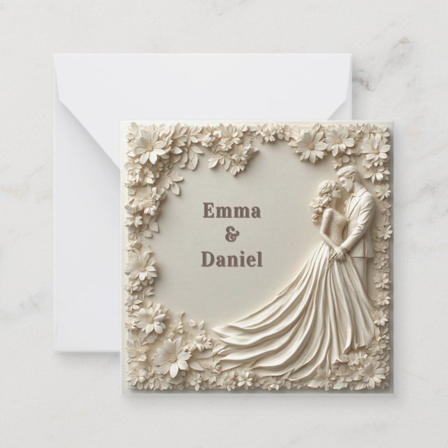 🤍 Layered Ivory Floral Wedding Frame Theme 🤍 Card (Front)