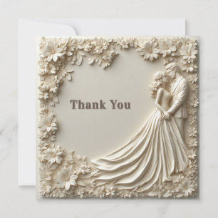 🤍 Layered Ivory Floral Wedding Frame Theme 🤍 Thank You Card
