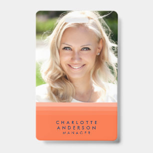 Layered Orange and Blue Photo Badge