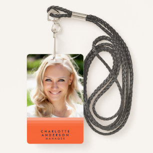 Layered Orange and Blue Photo Badge