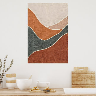 Layered Organic Shapes Art Poster