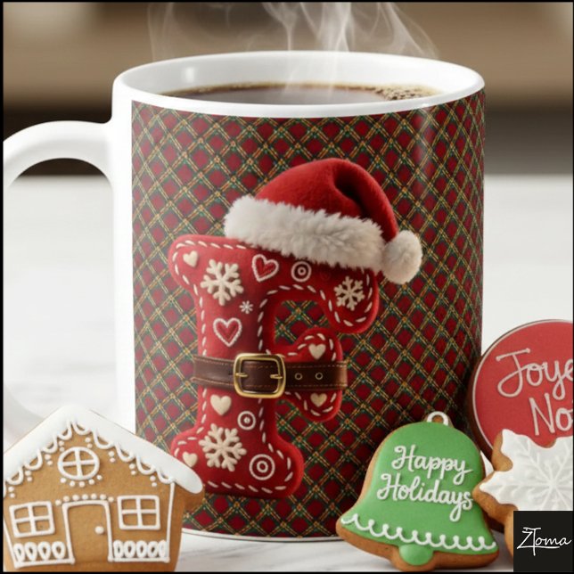 Layered Pastel Gold Trim Letter F Coffee Mug (Creator Uploaded)