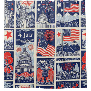 Layered Patriotic Paper Cut Tile Pattern (1)