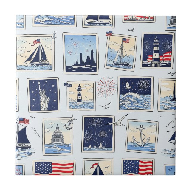 Layered Patriotic Paper Cut Tile Pattern (3) (Front)
