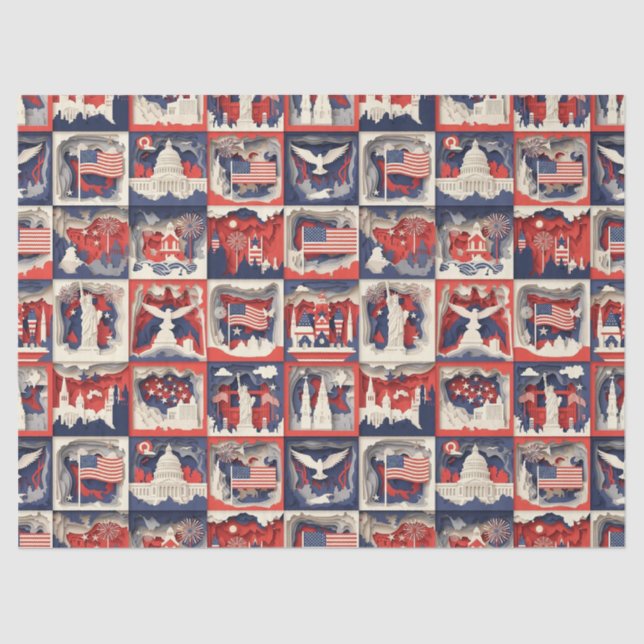 Layered Patriotic Paper Cut Tile Pattern (3) (Front)
