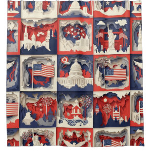 Layered Patriotic Paper Cut Tile Pattern (4)