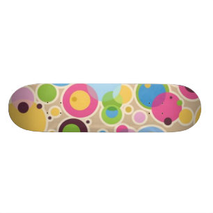 Layered Pattern Effect with Circles Skateboard