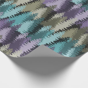 Layered Pine Forest Pattern Wrapping Paper