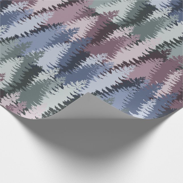 Layered Pine Forest Pattern Wrapping Paper (Corner)