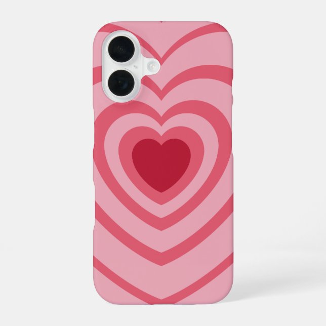 Layered Pink Heart Aesthetic iPhone 16 Case (Back)