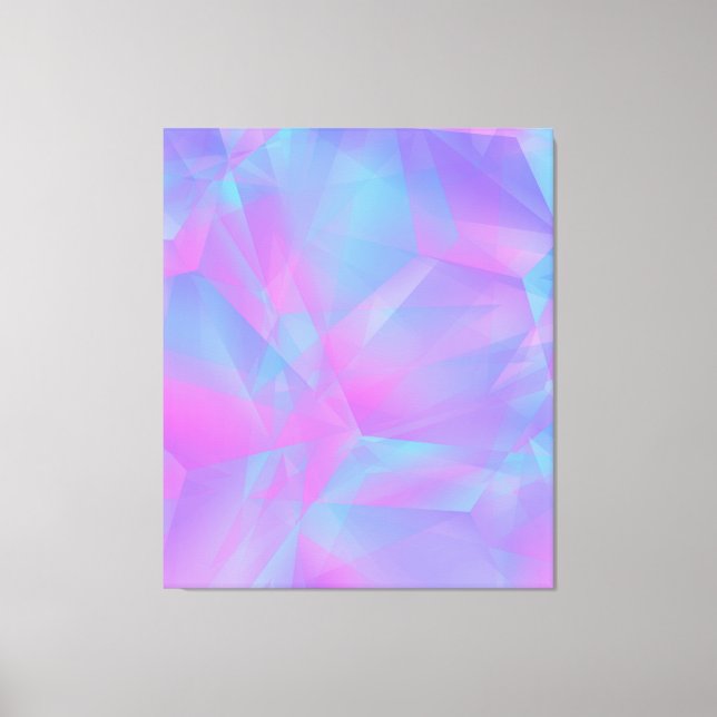 Layered Polygons Pink Blue Purple Canvas Print (Front)