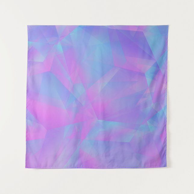 Layered Polygons Pink Blue Purple Tapestry (Front)