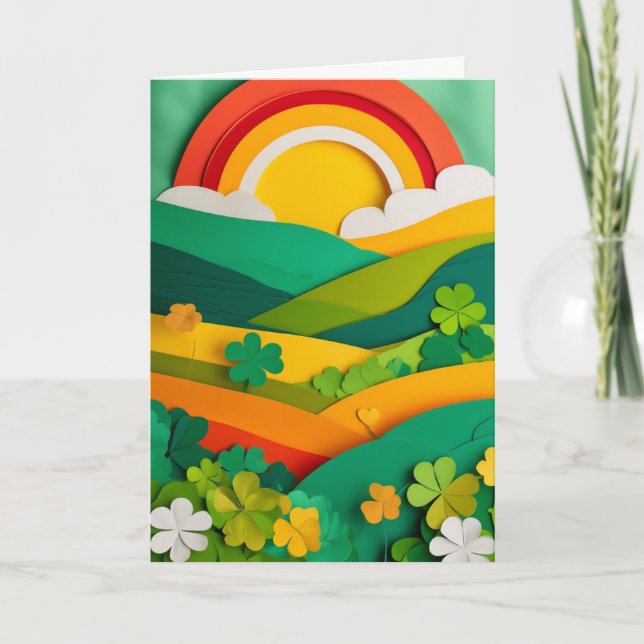Layered Rainbow Fields Card (Front)